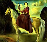 Portrait Canvas Paintings - Equestrian Fantasy - Portrait of Lady Dunn